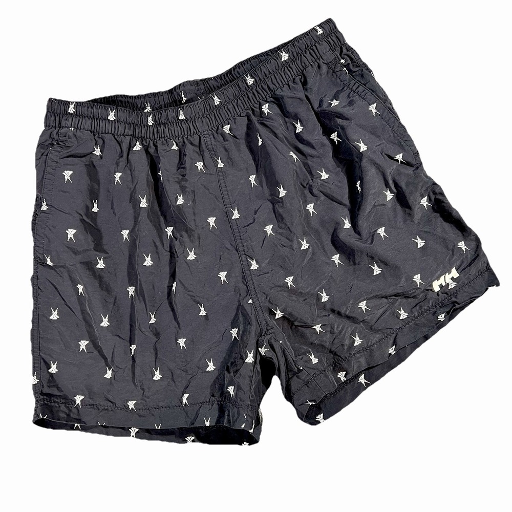 Helly Hansen Swim Trunks Mens XXL Black Elastic Waist Drawstring Short